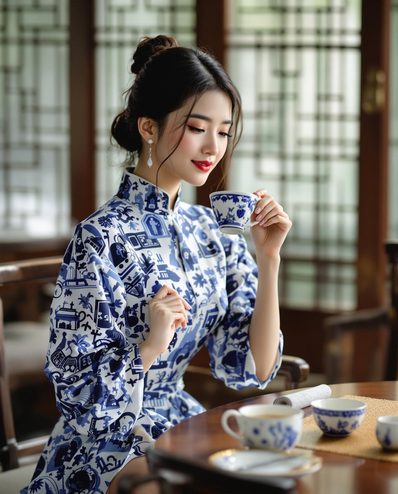 青花瓷女孩的清雅气质