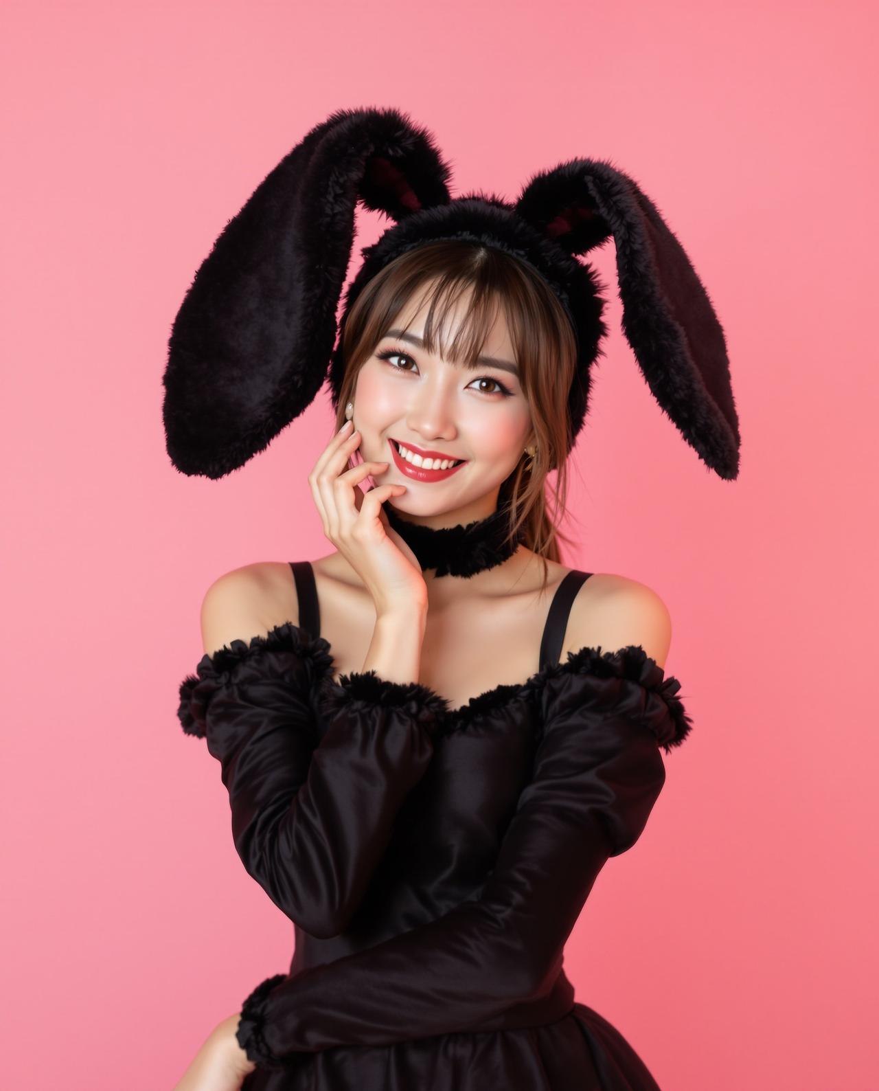 俏皮兔女郎的可爱瞬间