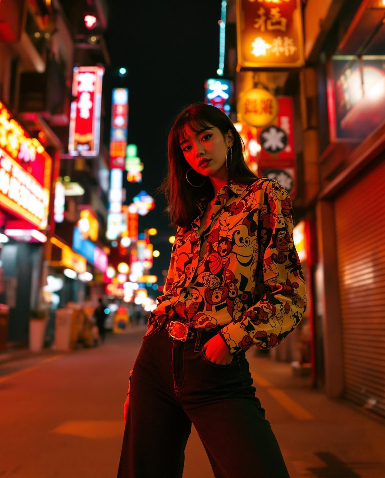 霓虹灯下的复古港风